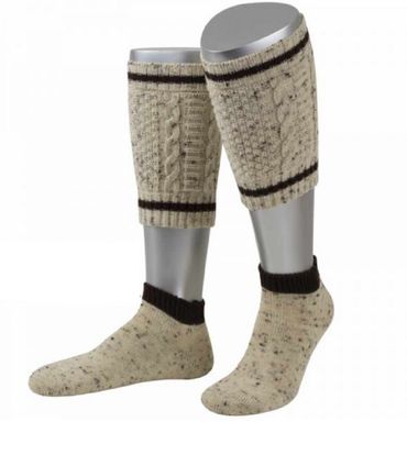 Pezzo D'oro Loferl 2-teilig, Farbe naturmeliert/braun, rustikaler Strick in Handstrickoptik Letzter Tag
