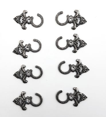 Pezzo D'oro Miederösen für Dirndl, Swarovskistein,offen,altsilber, Nur für heute