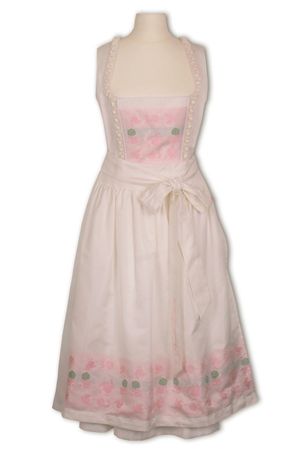 Pezzo D'oro Pezzo D&#039;oro Hochzeitsdirndl Festtagsdirndl Brautdirndl Creme mit rose Akzenten