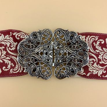 Pezzo D'oro Trachten Schürzenschließe, Ornamente oval,altsilber 2 tlg Hotsell