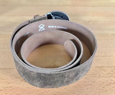 Pezzo D'oro Trachtengürtel, Bayernschließe,echt Leder,braun-oliv,made in Germany Limitierter Zeitrabatt