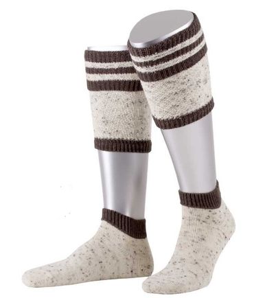 Pezzo D'oro Trachtenstrümpfe Loferl Stulpen Herren Wadenwärmer Wadelstrümpfe Trachtenstutzen Trachtenstrumpf zur Lederhose 2-teilig TWEED natur/braun Weihnachtsangebot