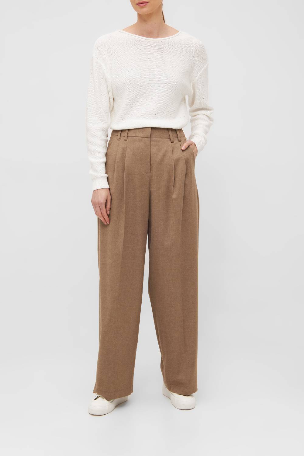 Raffaello Rossi Bundfaltenhose Wide Leg lang High Waist grau: MAYLA Fabrikladen