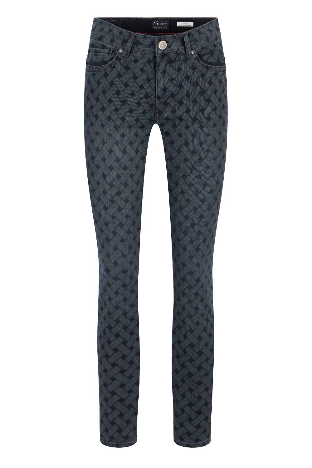 Raffaello Rossi 5-Pocket Slim lang Mid Waist gemustert: SUZY L Outlet
