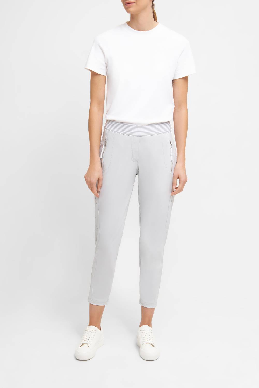 Raffaello Rossi Joggpant Relaxed verkürzt -7/8 Mid Waist schwarz: NATINA RIBBON Limitierter Zeitrabatt