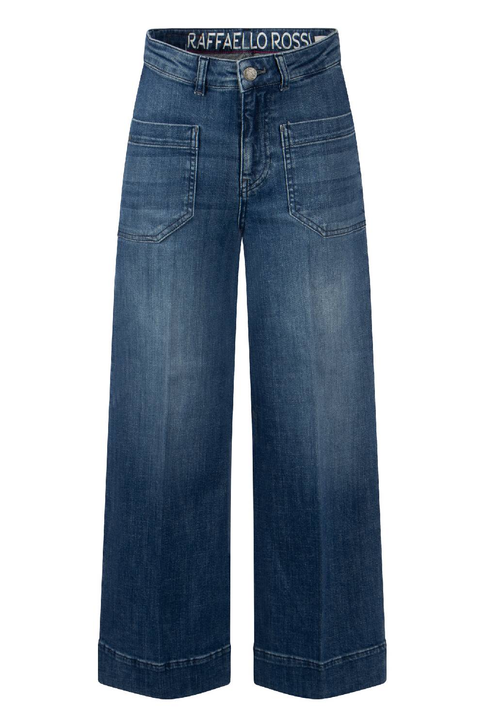 Raffaello Rossi 5-Pocket Wide Leg verkürzt -6/8 High Waist blau: MIRU 6/8 Online Shopping