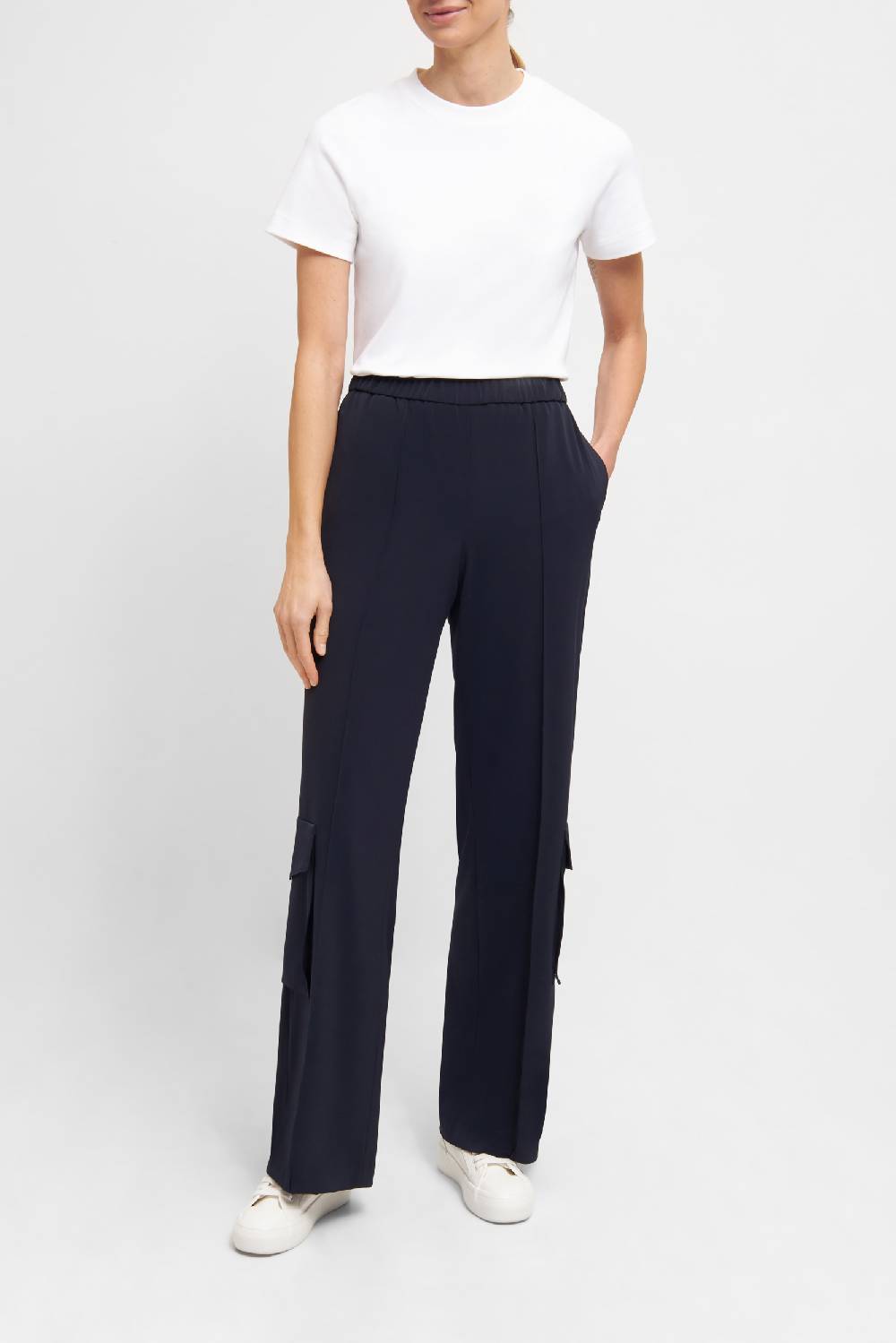 Raffaello Rossi Cargo Wide Leg lang High Waist schwarz: ALMA Lagerräumung