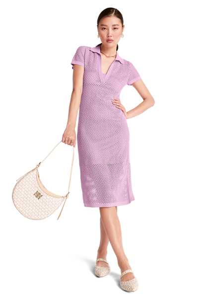 Riani NETZGESTRICKTES POLOKLEID Schlussverkauf