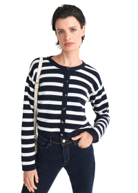Riani GESTREIFTER CARDIGAN AUS ORGANIC COTTON Top Angebot
