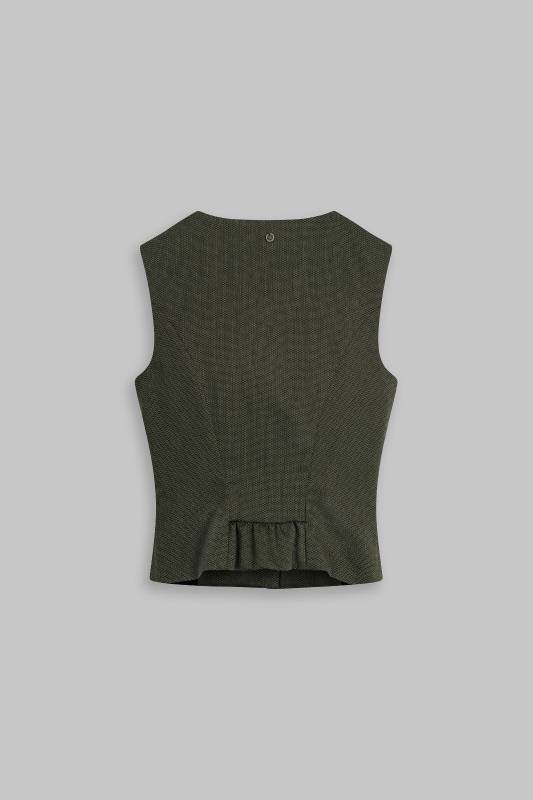 Rockmacherin Nanni Dreyer Trachtenweste aus elastischem Baumwoll-Jacquard mit Baumwollfutter Im Verkauf