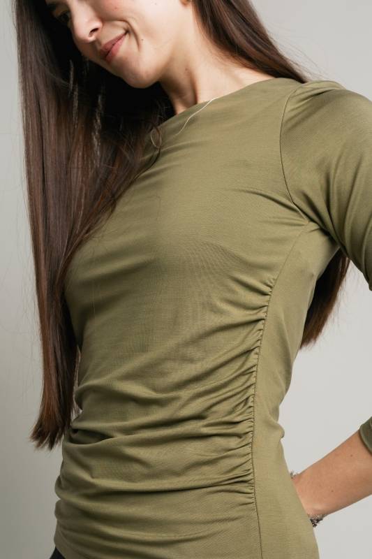 Rockmacherin Malou Langarm-Shirt mit Raffung Fabrikverkauf