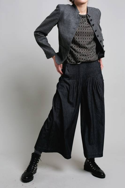 Rockmacherin Sempt Hosenrock aus weichem Denim mit Biesen und Gummizug Online Shopping