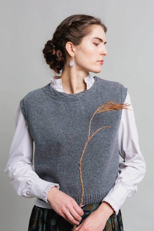 Rockmacherin Ottilie Trachtiger Strickpullunder kurz und gerade geschnitten Weihnachtsangebot
