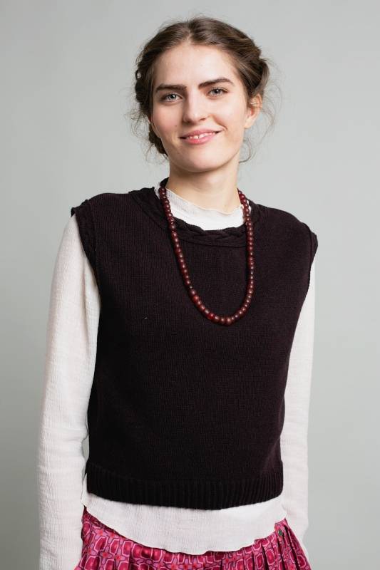 Rockmacherin Ottilie Trachtiger Strickpullunder kurz und gerade geschnitten Osterangebot