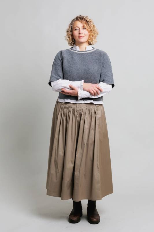 Rockmacherin Ella Trachtiger Strickpullover mit kurzem Arm Vatertagsangebot