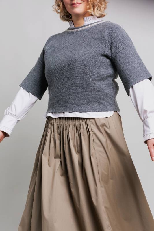 Rockmacherin Ella Trachtiger Strickpullover mit kurzem Arm Vatertagsangebot