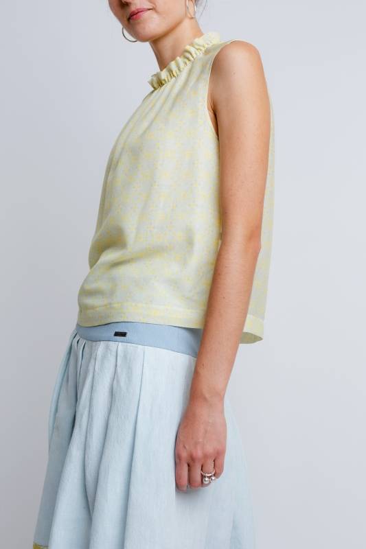 Rockmacherin Bodweda Damen-Trachtenrock mit Passe mit hellblauem irischen Leinen Top Angebot