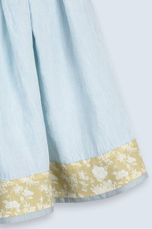 Rockmacherin Bodweda Damen-Trachtenrock mit Passe mit hellblauem irischen Leinen Top Angebot
