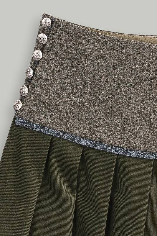 Rockmacherin Mooskissal Trachtenrock mit Feincord und Jacquardmuster im Saum Zeitbegrenzte Promotion
