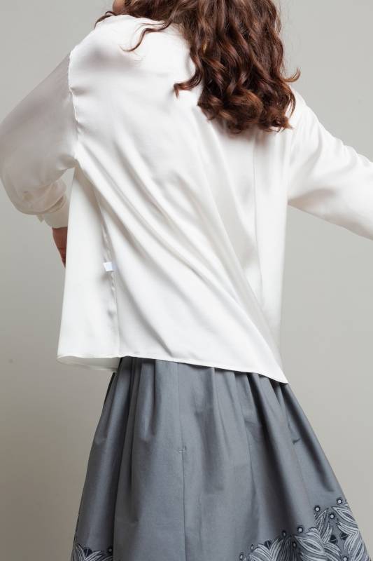 Rockmacherin Hilla Damenbluse oversized aus Viskosesatin Saisonschlussverkauf