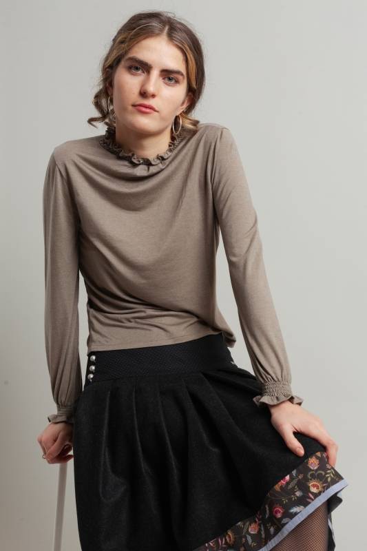 Rockmacherin Selma Shirtbluse aus Lyocell-Wolljersey Weihnachtsangebot
