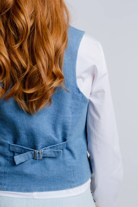 Rockmacherin Resal Damenweste aus Light Denim im klassischen Stil Online Outlet