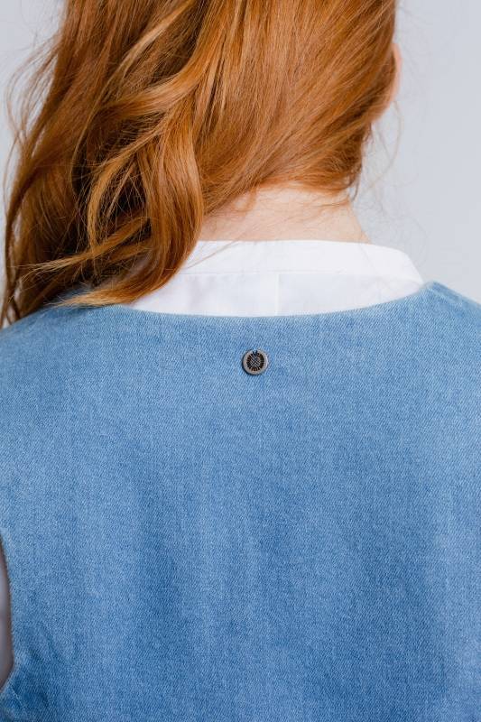 Rockmacherin Resal Damenweste aus Light Denim im klassischen Stil Online Outlet