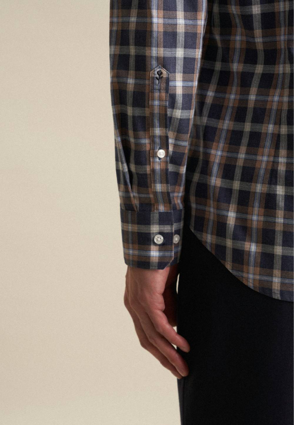 Seidensticker Fil a fil Flanellhemd in Shaped mit Button-Down-Kragen Verkauf