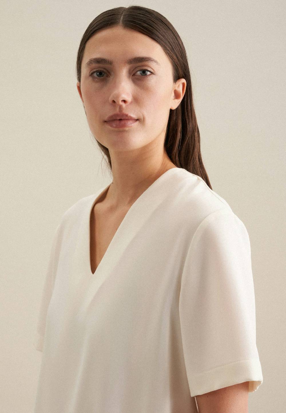 Seidensticker V-Neck Shirtbluse Regular Schlussverkauf