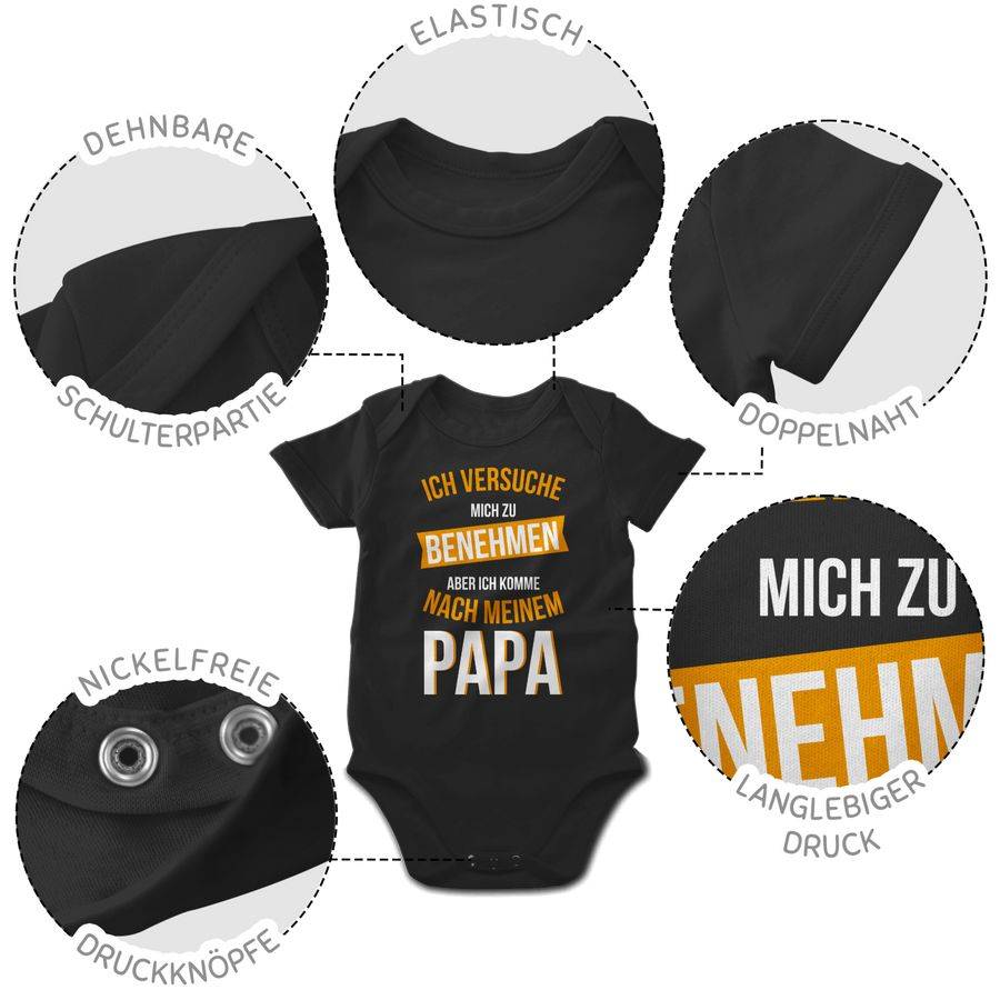 Shirtracer Ich versuche mich zu benehmen Papa orange: T-Shirt Rucksack Shirtracer zollfrei
