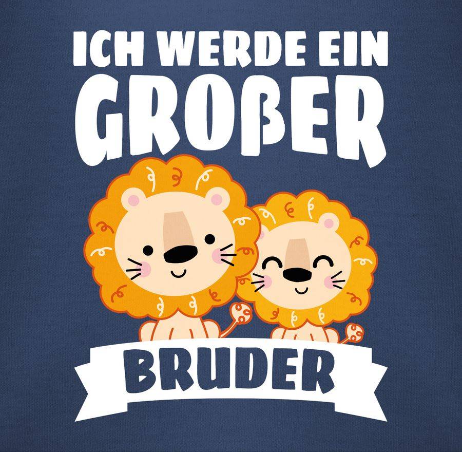 Shirtracer Ich werde ein großer Bruder mit Löwen - weiß: Tshirt Turnbeutel Shirtracer Online