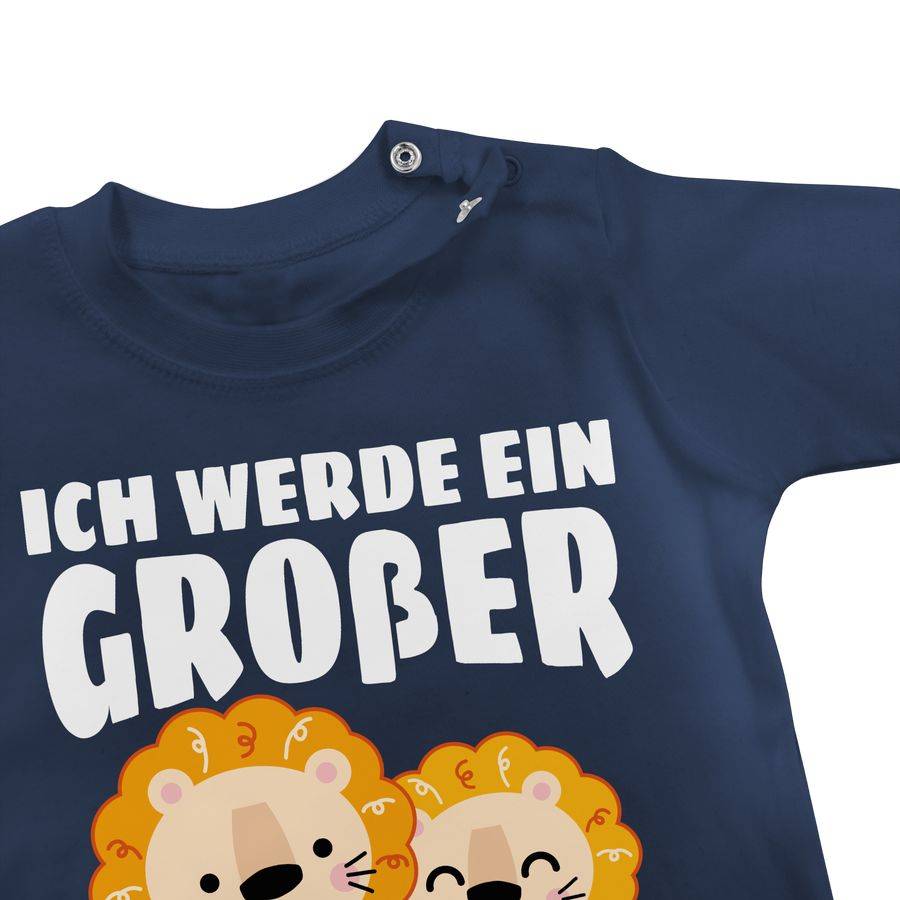Shirtracer Ich werde ein großer Bruder mit Löwen - weiß: Tshirt Turnbeutel Shirtracer Online