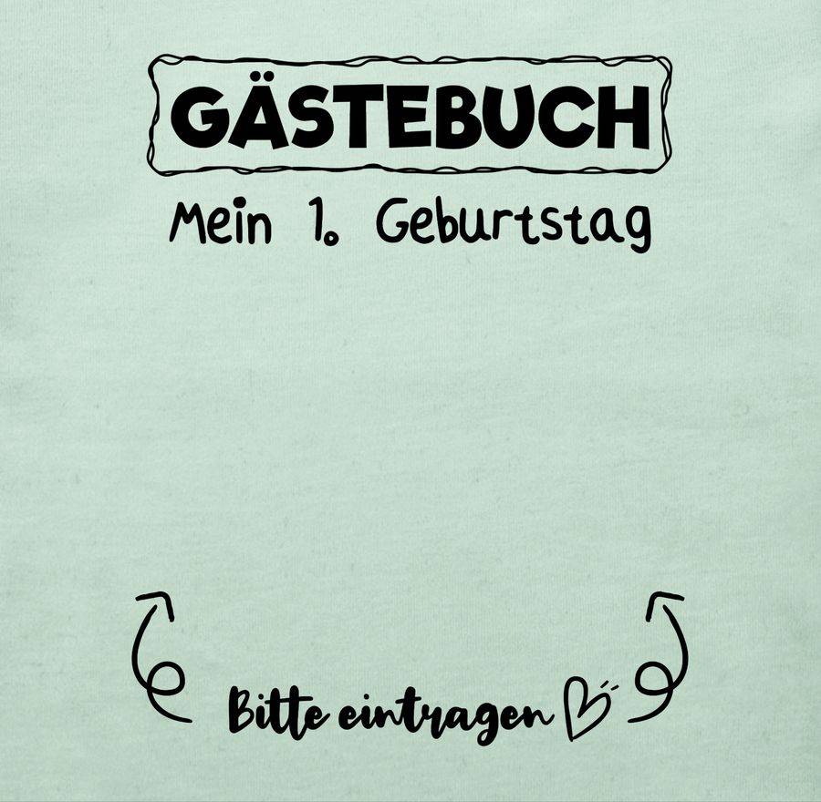 Shirtracer Gästebuch Mein erster Geburtstag schwarz Shirts & Mehr Shirtracer Angebote