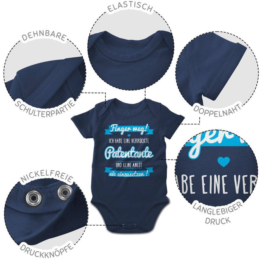 Shirtracer Ich habe eine verrückte Patentante blau: T-Shirt Turnbeutel Shirtracer Bestseller