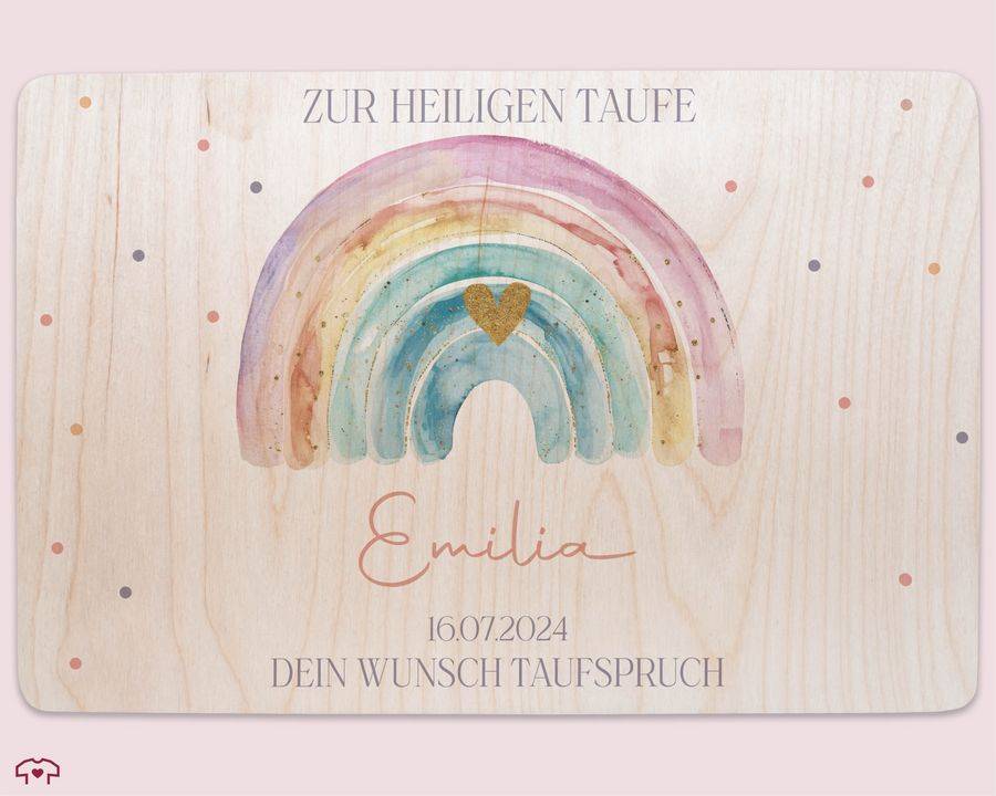 Shirtracer Erinnerungskiste zur Taufe mit Regenbogen - Personalisierte Babybox für Jungen und Mädchen - Taufgeschenk Shirtracer Tägliche Deals