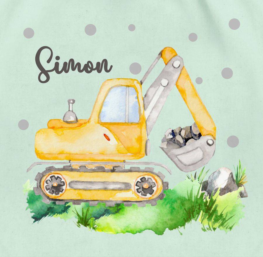 Shirtracer Bagger Baggerfahrer Geschenk: T-Shirt Turnbeutel Shirtracer Osterangebot