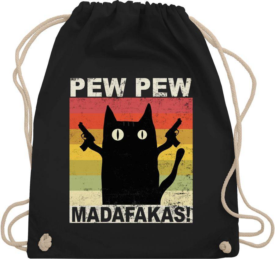 Shirtracer Pew Pew Madafakas Katze Vintage hell Shirts & Mehr Shirtracer Nur noch ein Tag übrig