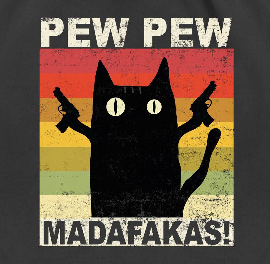 Shirtracer Pew Pew Madafakas Katze Vintage hell Shirts & Mehr Shirtracer Nur noch ein Tag übrig