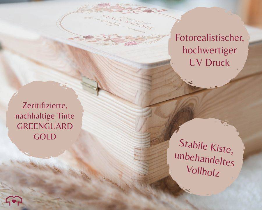 Shirtracer Unsere Hochzeit Erinnerungsbox Hochzeitskiste Erinnerungen Shirtracer Begrenztes Angebot