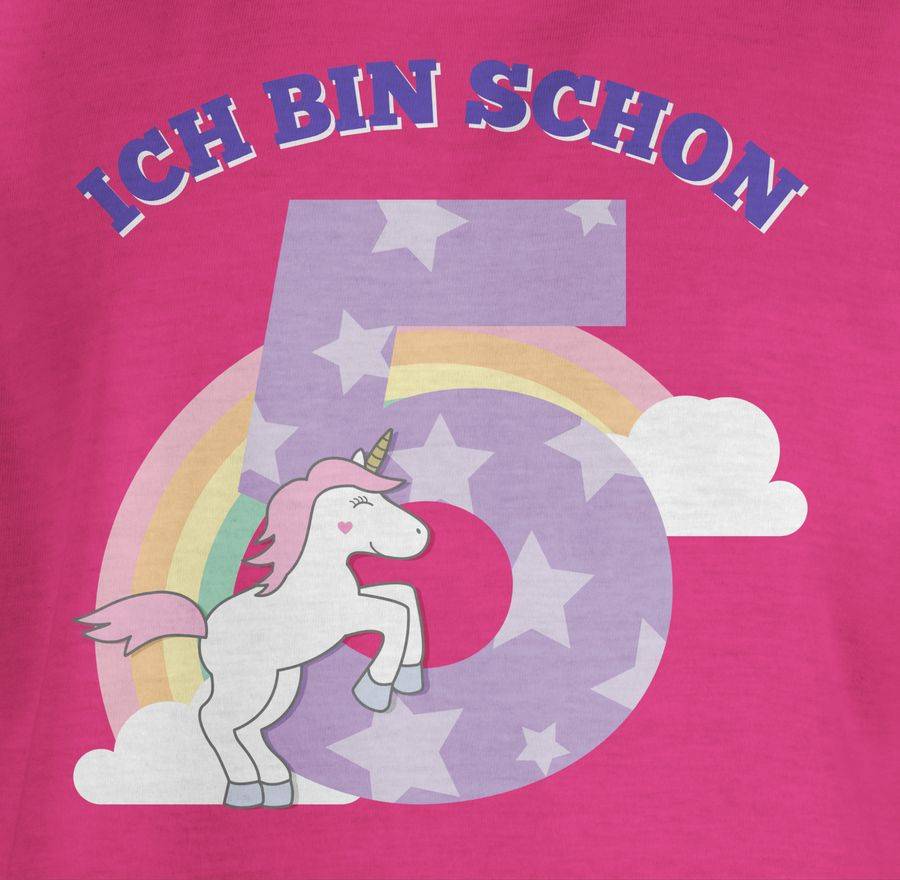 Shirtracer Ich bin schon fünf Einhorn: Tshirt Turnbeutel Shirtracer Super Rabatt