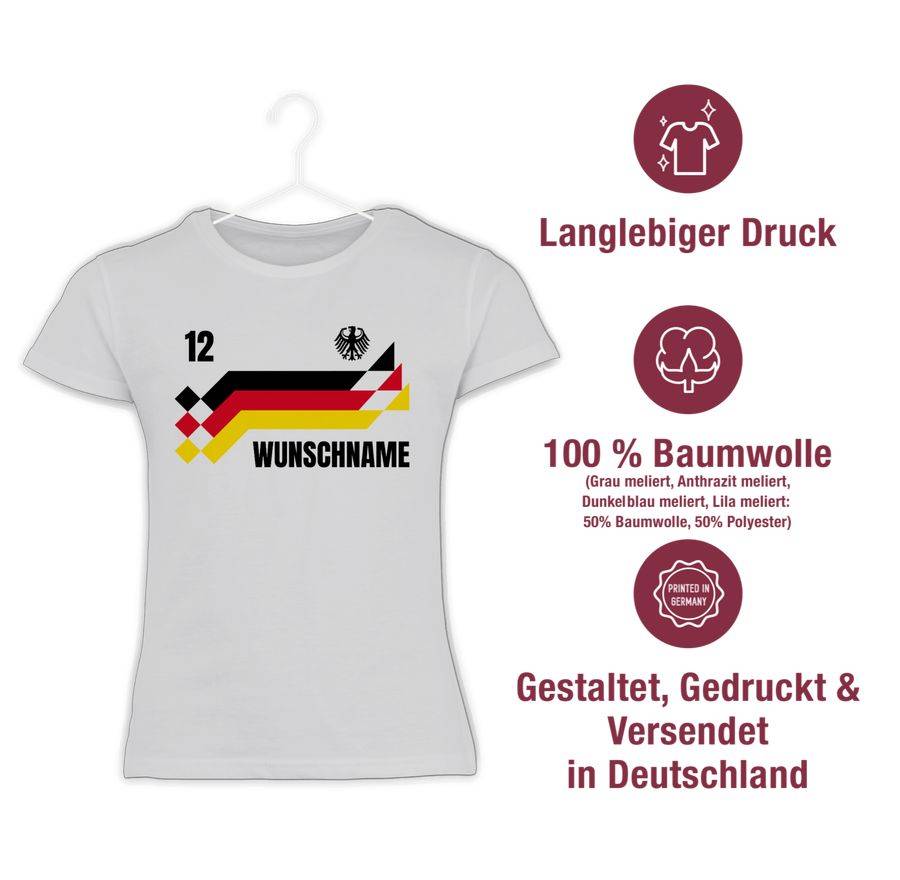 Shirtracer Deutschland Trikot mit Name und Nummer Germany: Tshirt Rucksack Shirtracer Fabrikladen