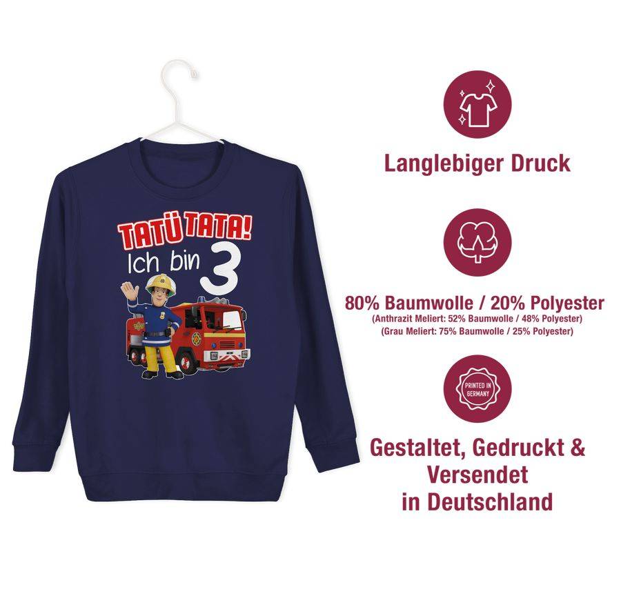 Shirtracer Tatü Tata! Ich bin 3 - rot: Tshirt Turnbeutel Shirtracer im Angebot