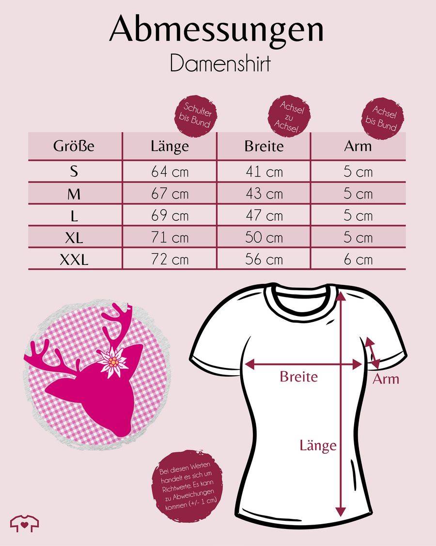Shirtracer Oktoberfest Hirsch mit Edelweiß - Fuchsia: Tshirt Turnbeutel Shirtracer Limitierter Zeitrabatt