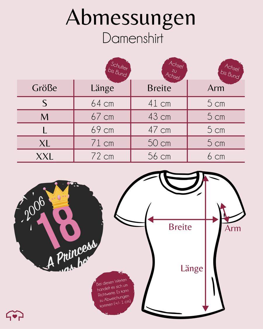 Shirtracer Achtzehnter Geburtstag Mädchen Princess 2006: T-Shirt Turnbeutel Shirtracer Exklusivangebot