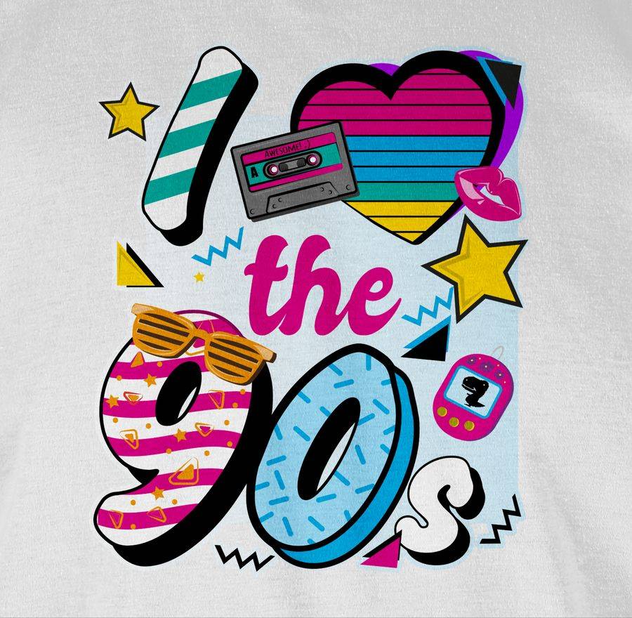 Shirtracer I love the 90s bunt: T-Shirt Turnbeutel Shirtracer Black Friday