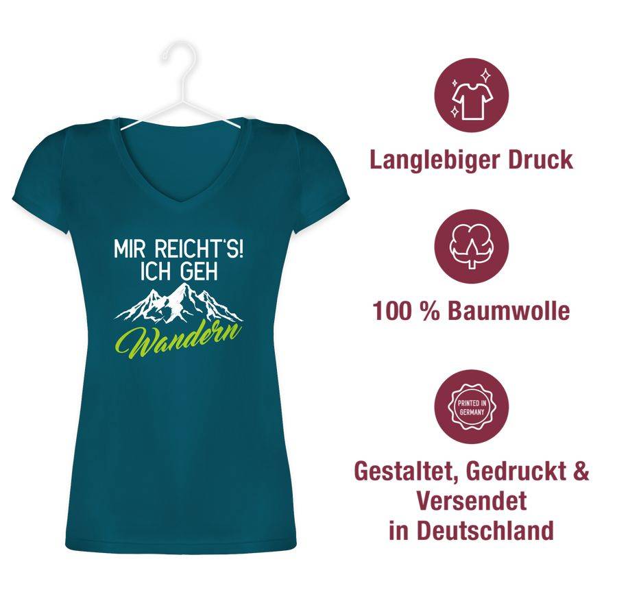 Shirtracer Mir reichts ich geh wandern weiß/grün: T-Shirt Rucksack Shirtracer Vatertagsangebot