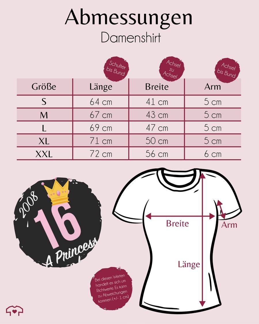 Shirtracer Sechzehnter Mädchen Princess 2008: Tshirt Turnbeutel Shirtracer Zeitlich begrenztes Angebot