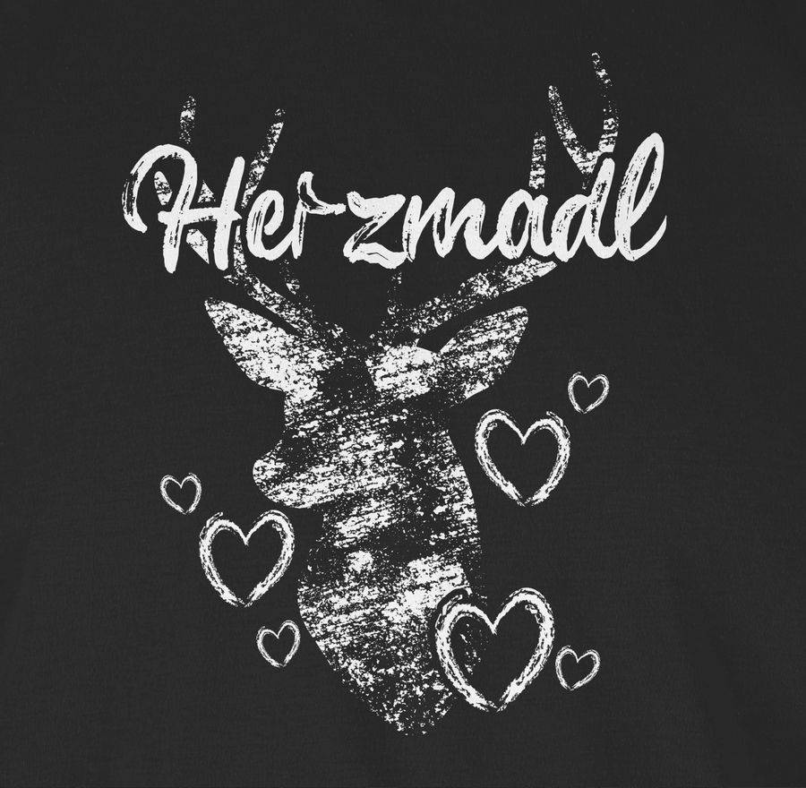 Shirtracer Herzmadl mit Hirsch und Herzen - weiß Shirts & Mehr Shirtracer Blitzangebot
