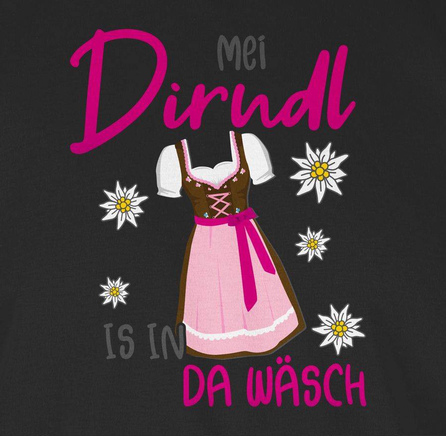 Shirtracer Mei Dirndl is in da Wäsch Edelweiss Grau: Tshirt Rucksack Shirtracer Neueste Stile