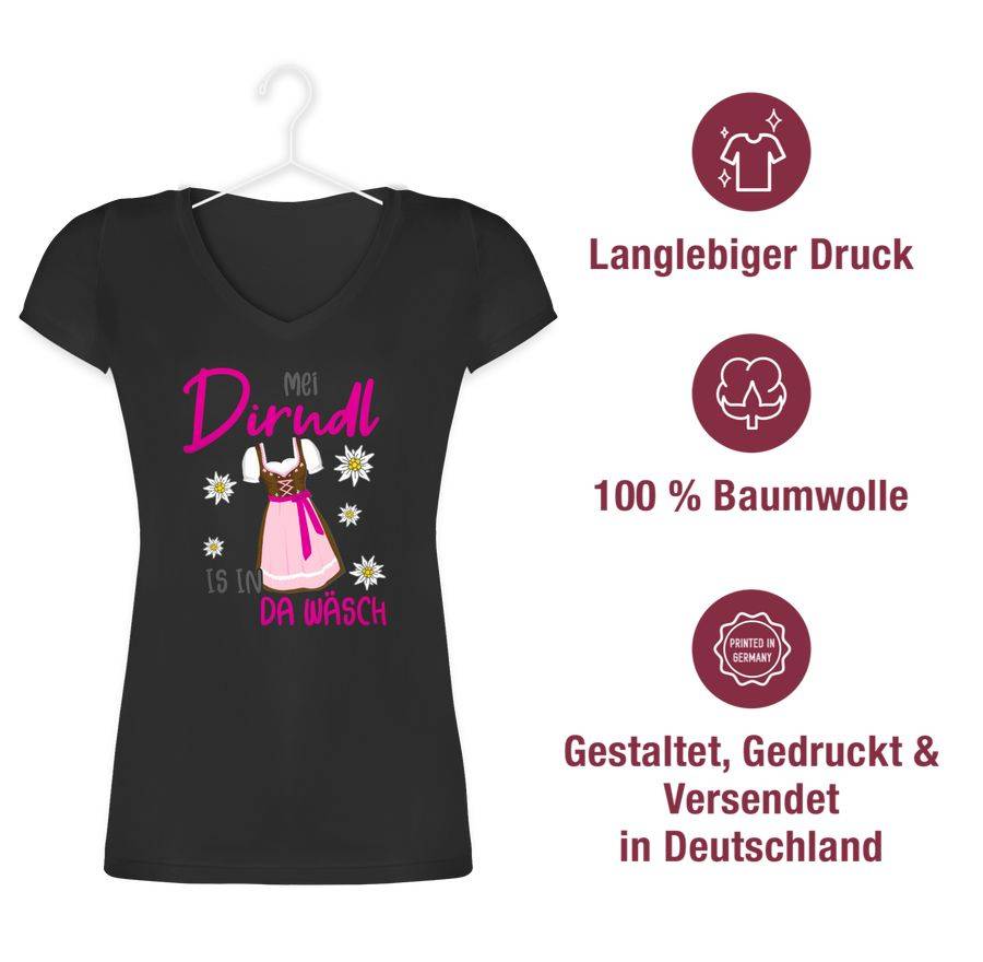 Shirtracer Mei Dirndl is in da Wäsch Edelweiss Grau: Tshirt Rucksack Shirtracer Neueste Stile